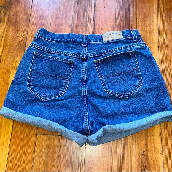Vintage Riders By Lee High Rise Waist Mom Shorts Denim Dark Wash Plus Size - Picture 2 of 2